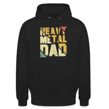 Heavy Metal Dad Vater Metal Fan Musik Rock Punk - Unisex Hoodie - Schwarz - Vorne - Alina (178cm) & Michal (187cm)