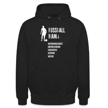 Fussball Mama Muttertag Sport Kind Sohn Tochter - Unisex Hoodie - Schwarz - Vorne - Alina (178cm) & Michal (187cm)
