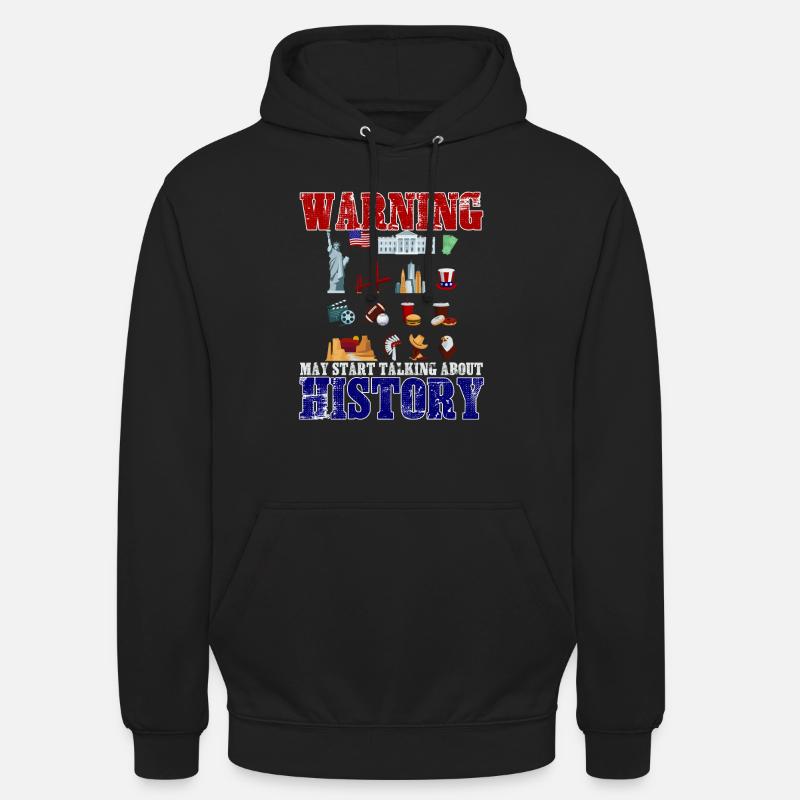 Histoire Alerte Professeur d’histoire - Sweat-shirt à capuche unisexe - noir