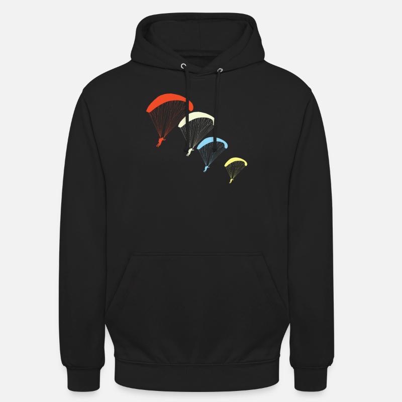 Synchrones Gleitschirmfliegen - Unisex Hoodie - Schwarz