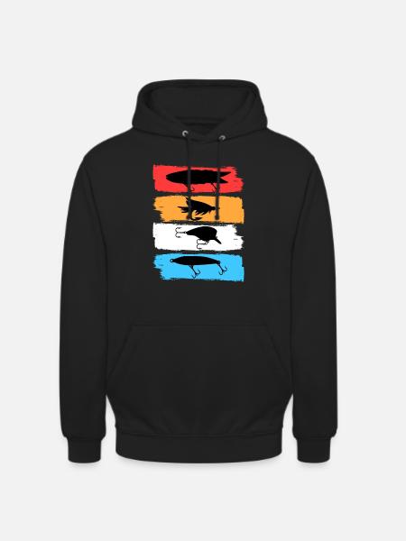 Angler Köder Retro - Unisex Hoodie - Schwarz