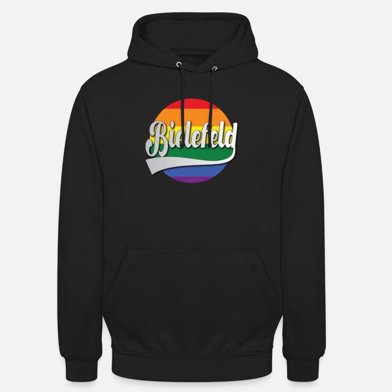 Bielefeld Regenbogen Tshirt Geschenk - Sweat-shirt à capuche unisexe - noir
