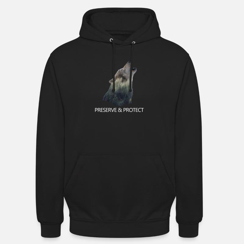 Réserve & Protect Wolf Changement climatique - Sweat-shirt à capuche unisexe - noir