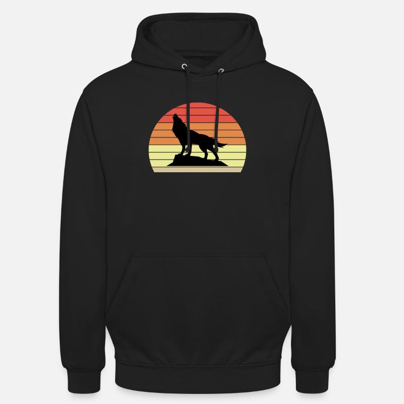 Loup Meute loups - Sweat-shirt à capuche unisexe - noir