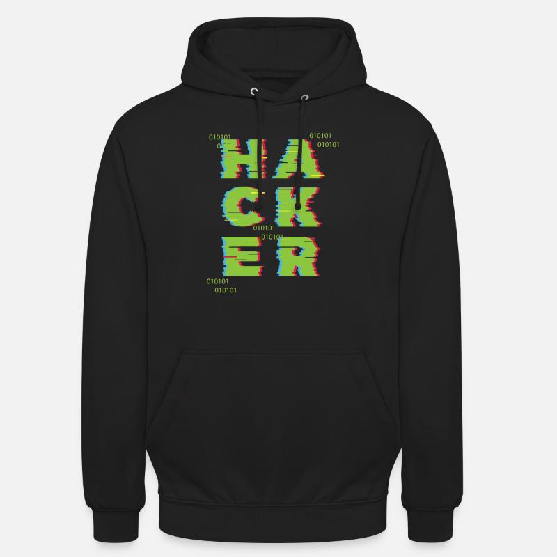 Hacker 0101 - Sweat-shirt à capuche unisexe - noir