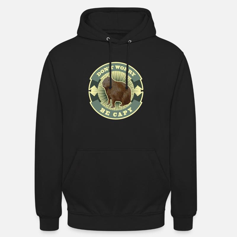 Capybara Dont Worry - Unisex Hoodie - Schwarz