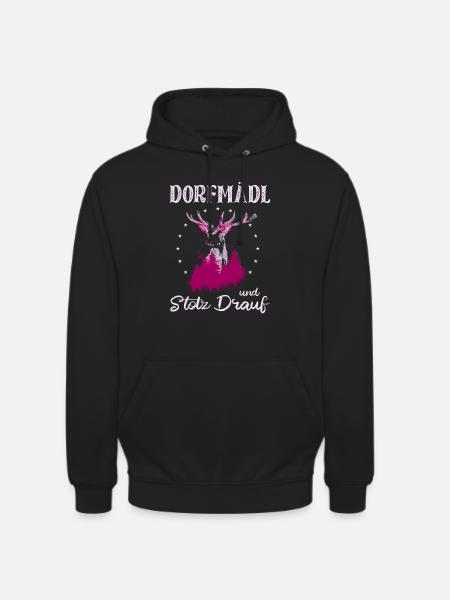 Dorfmädel Hirsch - Unisex Hoodie - Schwarz