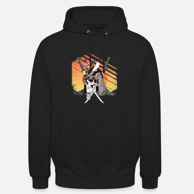 Samurai Skull - Sweat-shirt à capuche unisexe - noir