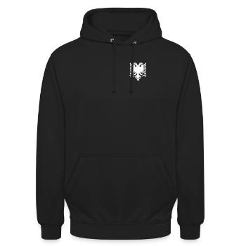 Albanische Flagge Shqip Shqiponja Adler Albanien - Unisex Hoodie - Schwarz - Vorne - Alina (178cm) & Michal (187cm)