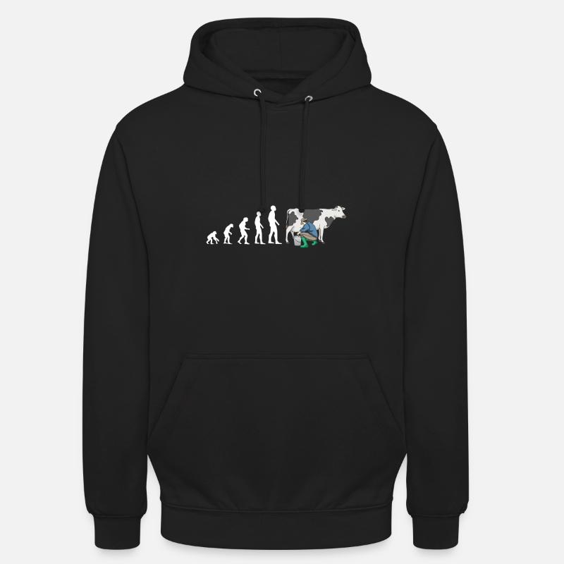 Traite de vache fermier Evolution - Sweat-shirt à capuche unisexe - noir