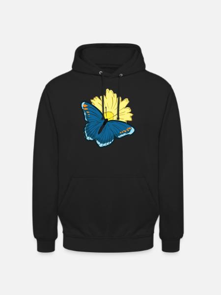 Butterfly Butterfly Wing Butterfly - Unisex Hoodie - black