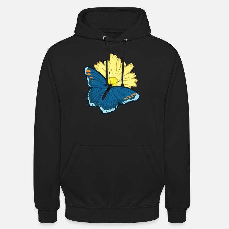 Papillon papillon aile papillon - Sweat-shirt Ă capuche unisexe - noir