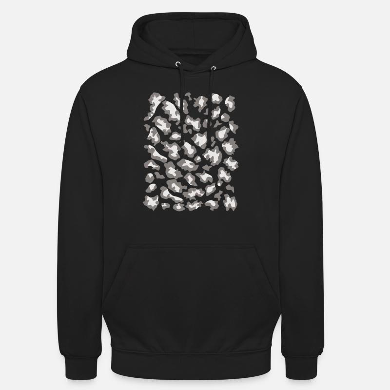 Schneeleopard Muster hell - Unisex Hoodie - Schwarz