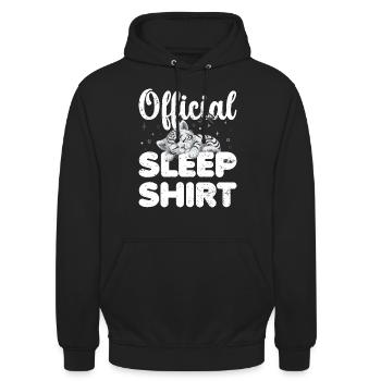Weißer Tiger Offizielles Schlafshirt Faul Relax - Unisex Hoodie - Schwarz - Vorne - Alina (178cm) & Michal (187cm)