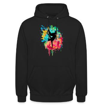 Breakdance Bboy Bgirl HipHop - Unisex Hoodie - Schwarz - Vorne - Alina (178cm) & Michal (187cm)