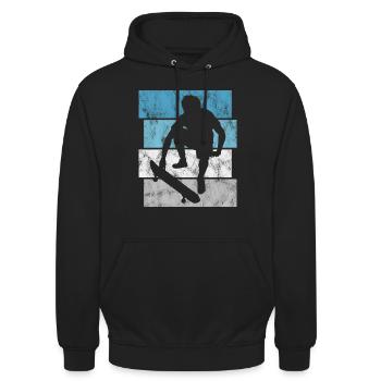 Skateboarder Skateboard Skater Skate Skateing - Unisex Hoodie - Schwarz - Vorne - Alina (178cm) & Michal (187cm)