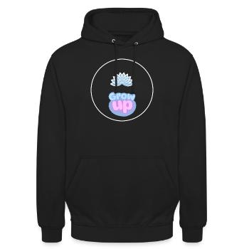 Grow Up Motivational Minimalist Art - Unisex Hoodie - black - Front - Alina (178cm) & Michal (187cm)