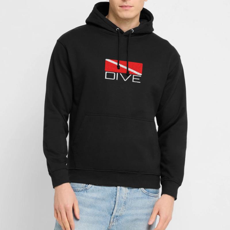 Dive | Conception de plongée avec drapeau de plongée pour les plongeurs Sweat-shirt à capuche unisexe