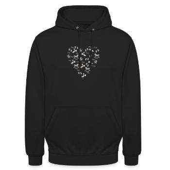 Stork Baby Birth - Unisex Hoodie - black - Front - Alina (178cm) & Michal (187cm)