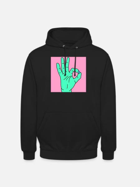 ok rose - Sweat-shirt à capuche unisexe - noir