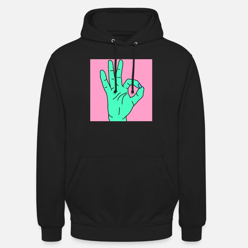 ok rose - Sweat-shirt à capuche unisexe - noir