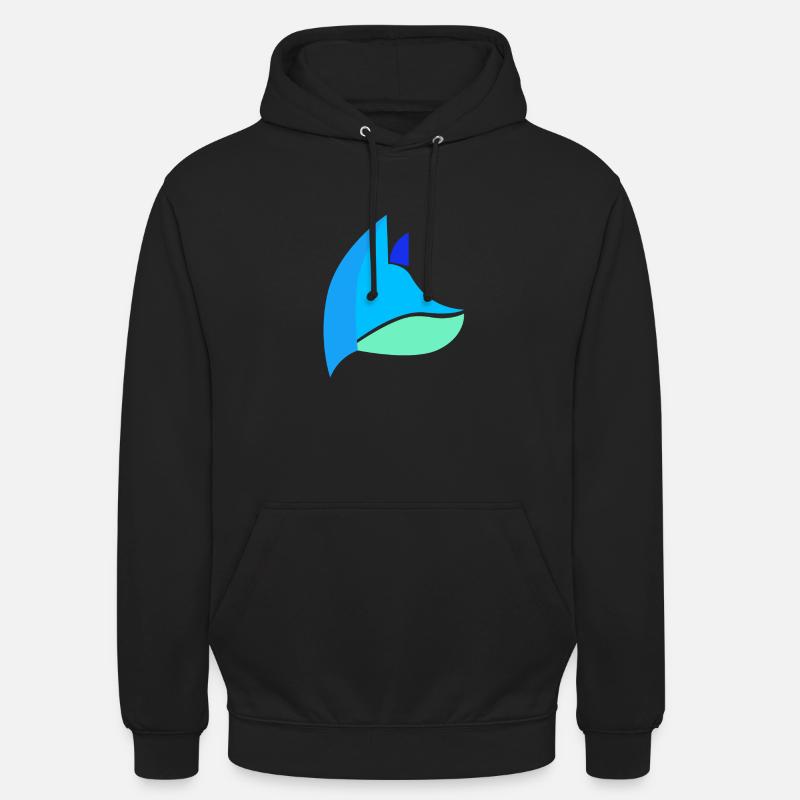 Fox bleu - Sweat-shirt à capuche unisexe - noir