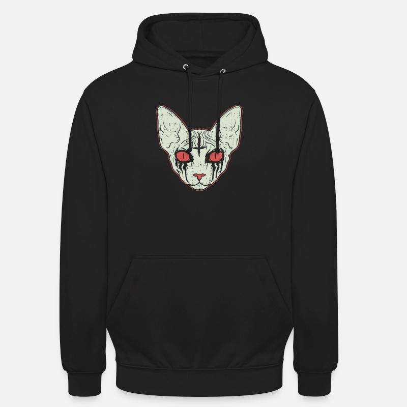 Sphinx Cat - Chat en métal noir - Sweat-shirt à capuche unisexe - noir