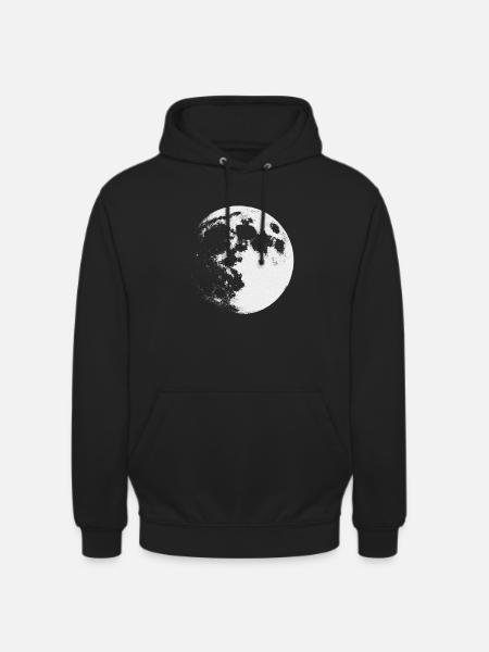 Moon sketch drawing - Unisex Hoodie - black