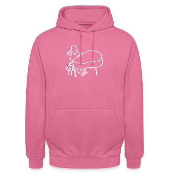 Pianist (Weiß) - Unisex Hoodie - Pink - Vorne - Alina (178cm) & Michal (187cm)