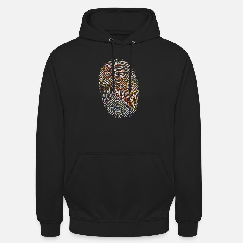 Carte d'empreintes digitales - Sweat-shirt à capuche unisexe - noir