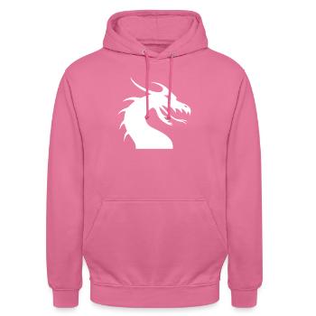 Chemise de régate tête de dragon - Sweat-shirt à capuche unisexe - rose - Devant - Alina (178cm) & Michal (187cm)