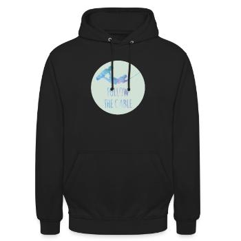 SUIVEZ LE CABLE WAKEBOARD MOTIV - Sweat-shirt à capuche unisexe - noir - Devant - Alina (178cm) & Michal (187cm)