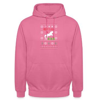 Noël moche - Sweat-shirt à capuche unisexe - rose - Devant - Alina (178cm) & Michal (187cm)