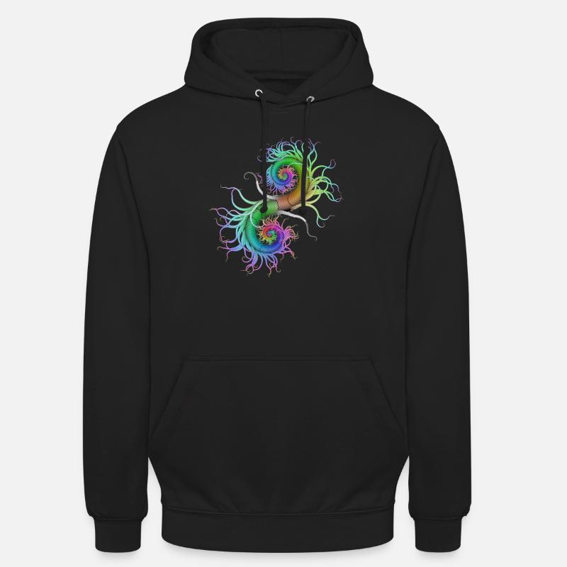 Seepferdchen psychedelisch abstrakt Spirale psy - Unisex Hoodie - Schwarz