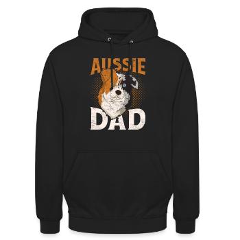 Aussie Papa Dog Gift Berger australien - Sweat-shirt à capuche unisexe - noir - Devant - Alina (178cm) & Michal (187cm)