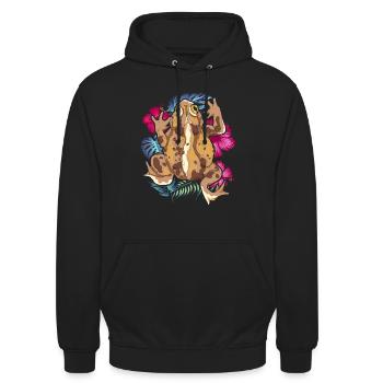 Amphibians Animal Motif Gift Frog Toad - Unisex Hoodie - black - Front - Alina (178cm) & Michal (187cm)
