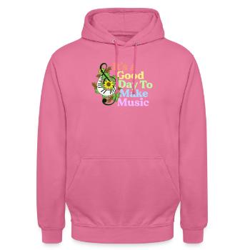 C’est une bonne journée pour faire un bracelet cadeau de professeur de musique - Sweat-shirt à capuche unisexe - rose - Devant - Alina (178cm) & Michal (187cm)