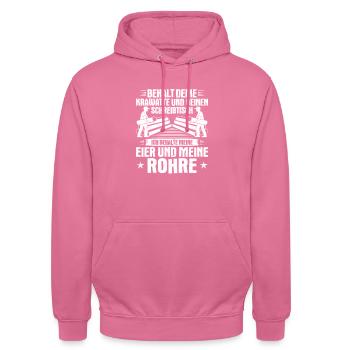 Constructeur de pipelines Construction de pipelines Pipelayer - Sweat-shirt à capuche unisexe - rose - Devant - Alina (178cm) & Michal (187cm)