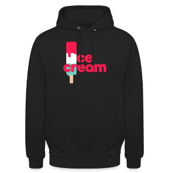 Ice Cream - Unisex Hoodie - Schwarz - Vorne - Alina (178cm) & Michal (187cm)
