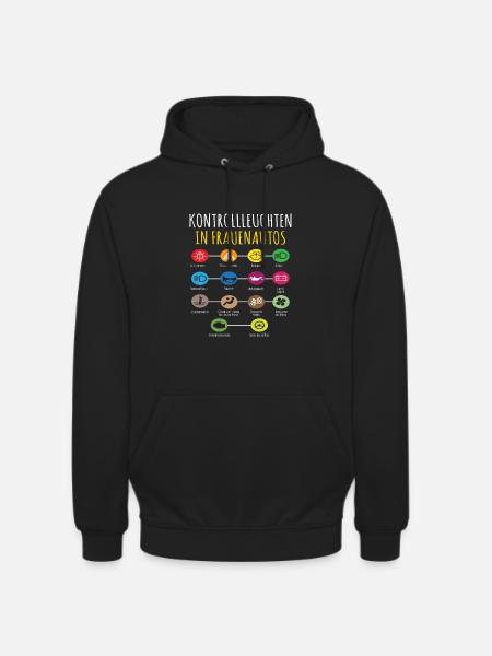 Kontrollleuchten in Frauenautos Auto Fun - Unisex Hoodie - Schwarz