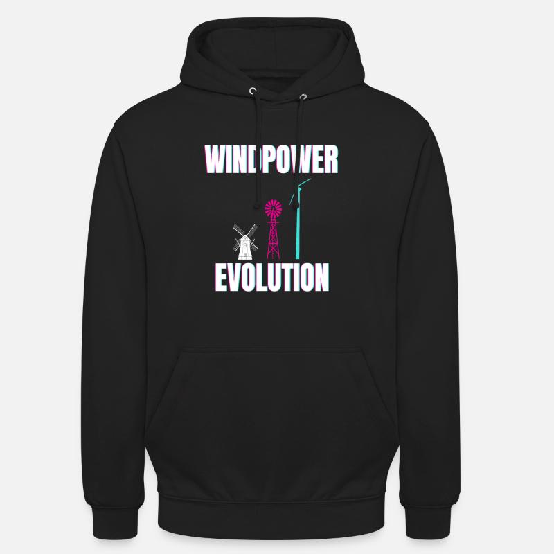 Windpower Evolution Windkraft Wind - Unisex Hoodie - Schwarz