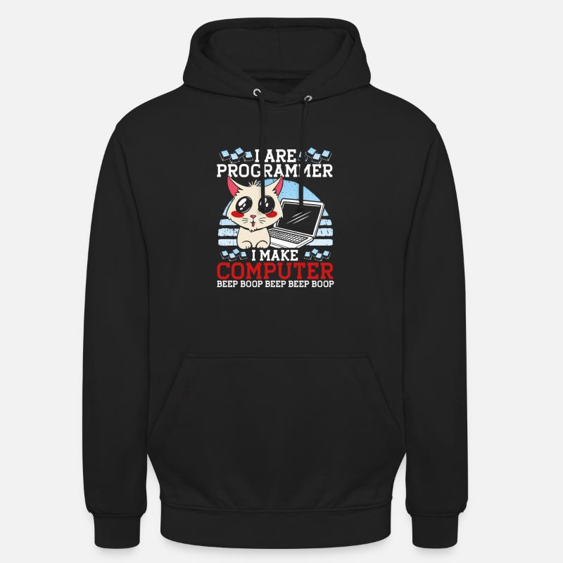 Je suis programmeur Funny Cat Coder Computer Kitty Sweat-shirt à capuche unisexe