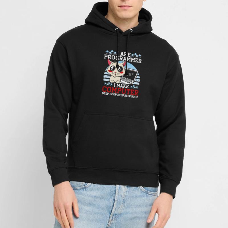 Je suis programmeur Funny Cat Coder Computer Kitty Sweat-shirt à capuche unisexe