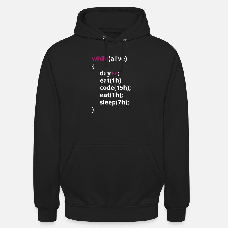 Programmierer Essen Code schlafen lustig PHP - Unisex Hoodie - Schwarz
