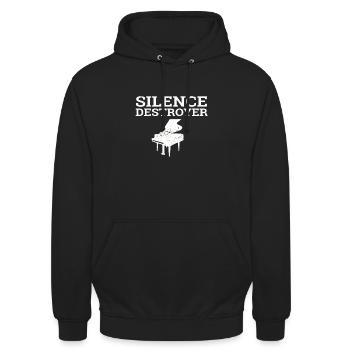 Piano piano - Sweat-shirt à capuche unisexe - noir - Devant - Alina (178cm) & Michal (187cm)