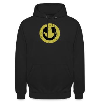 Techno music headphones rave gift - Unisex Hoodie - black - Front - Alina (178cm) & Michal (187cm)