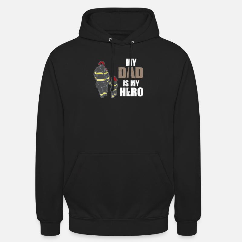 MON PAPA EST MON HERO FIREMAN PAPA HERO - Sweat-shirt à capuche unisexe - noir