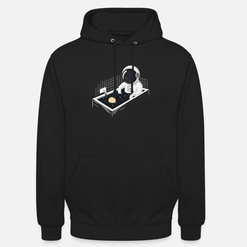 L’astronaute dans la baignoire - Sweat-shirt à capuche unisexe - noir