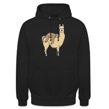 La paresse monte sur le lama - Sweat-shirt à capuche unisexe - noir - Devant - Alina (178cm) & Michal (187cm)