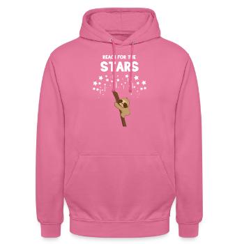Sloth sloths - Sloth fan - Stars - Unisex Hoodie - pink - Front - Alina (178cm) & Michal (187cm)